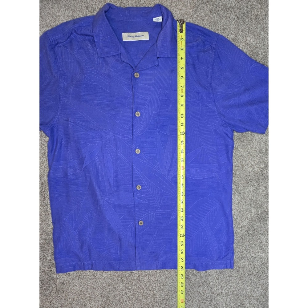Tommy Bahama Men's Blue Leaf Woven Short Sleeve Button-Up Shirt Pocket M - Picture 5 of 6